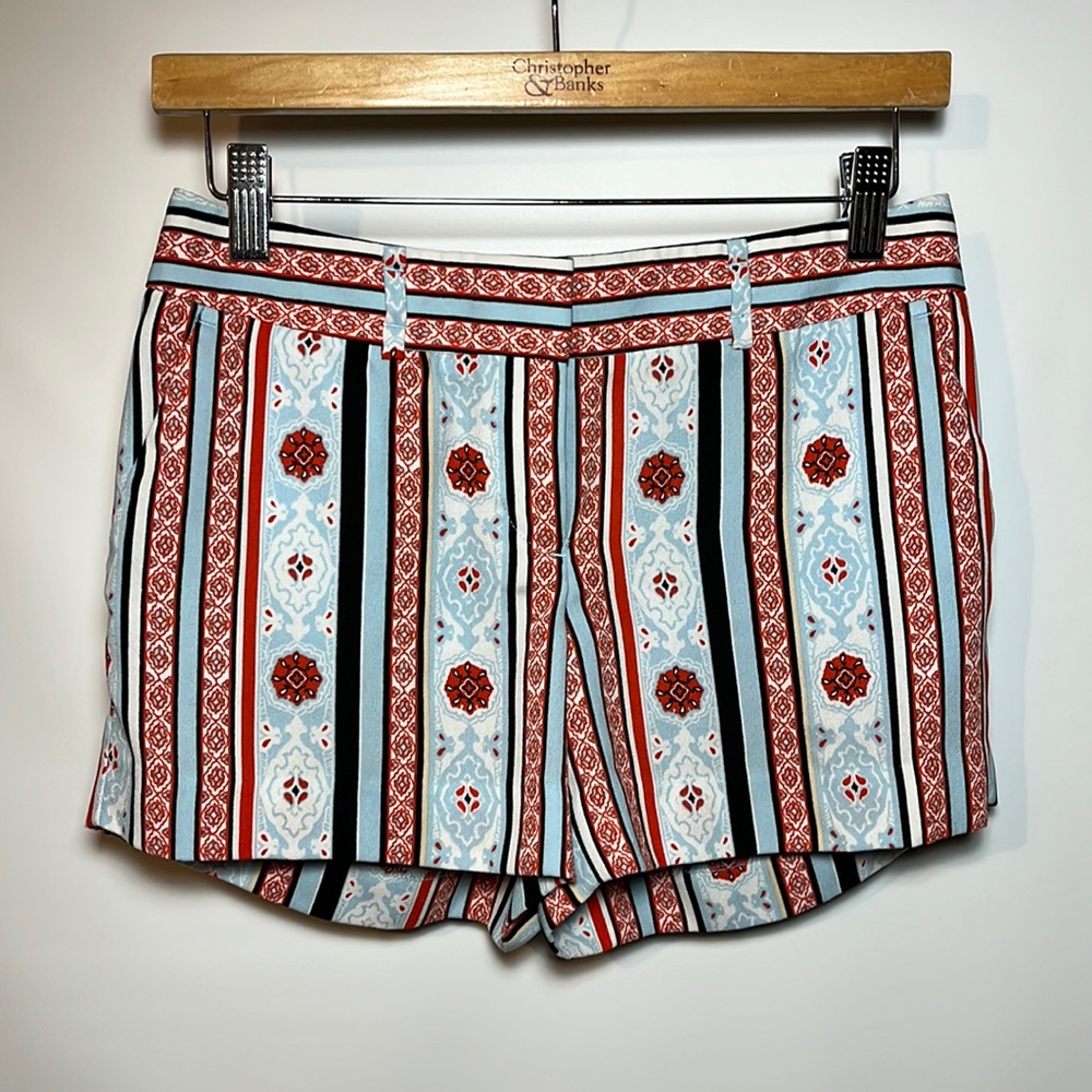Ann Taylor Loft petites, red white and blue shorts women’s 00P fun pattern